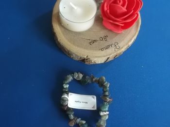 Bracelet baroque agate mousse 14/18 cm