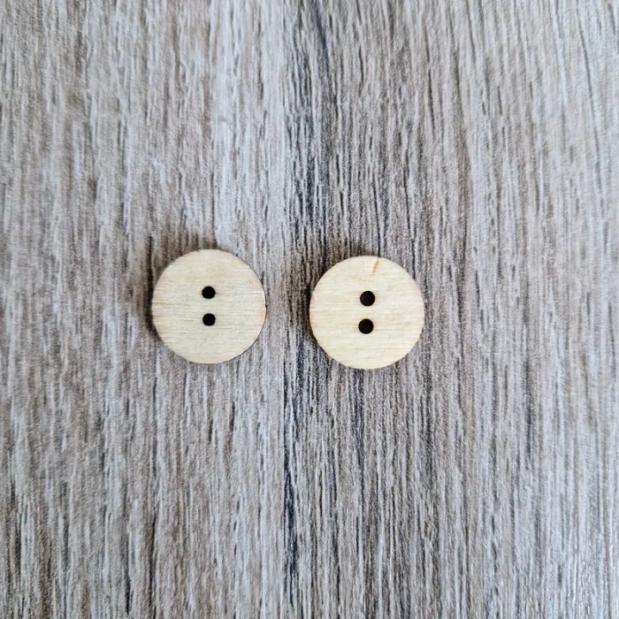 Lot de 2 boutons en bois vintage - photo numéro 2