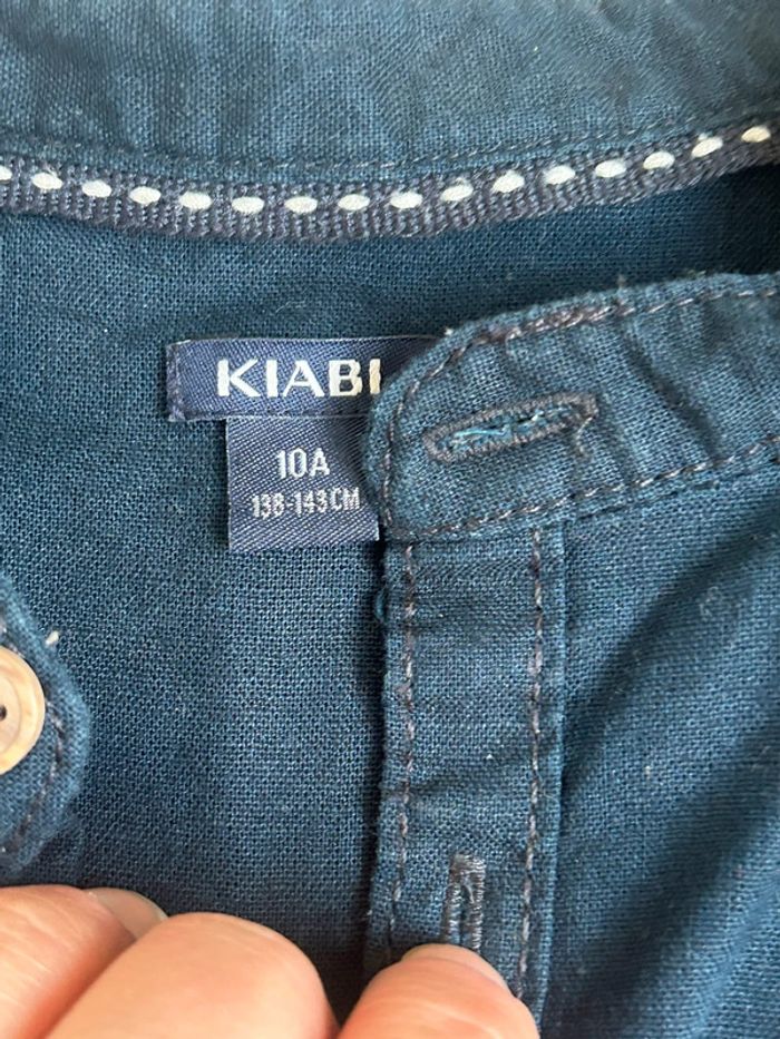 Chemise bleu col mao - photo numéro 2
