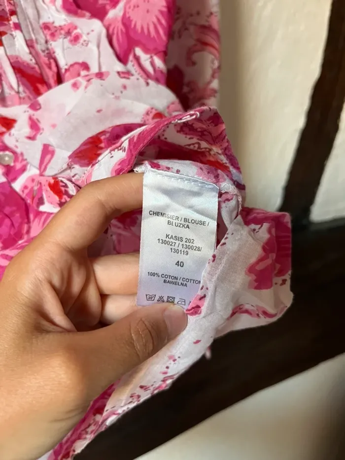Blouse fleurie Jacqueline Riu – 100% coton – T40 - photo numéro 6