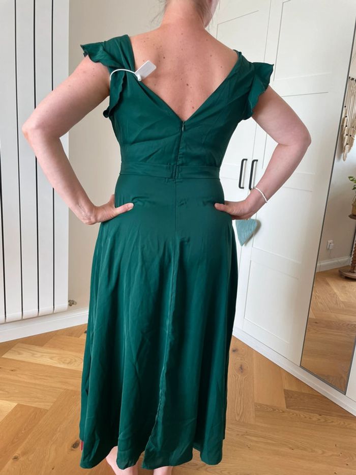 Robe cocktail verte NEUVE taille L - photo numéro 3
