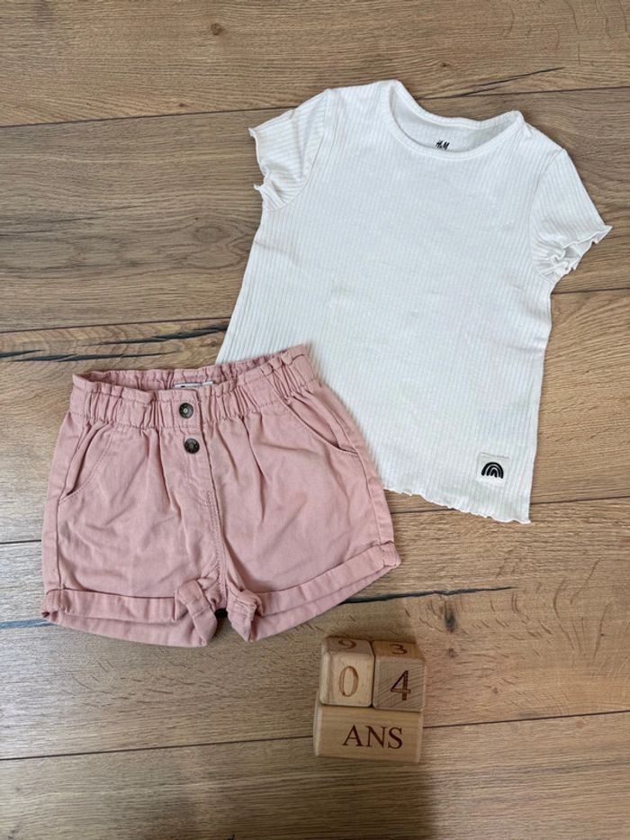 Lot 2 pièces fille 3/4 ans H&M et Gemo
