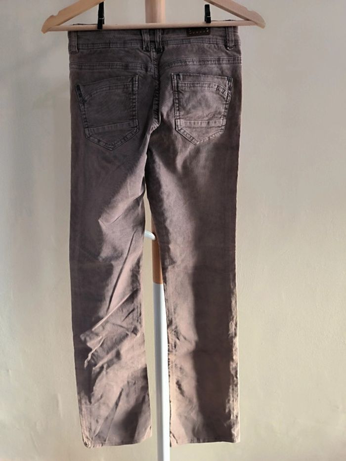 Pantalon droit texture velouré beige taille 34 - photo numéro 3