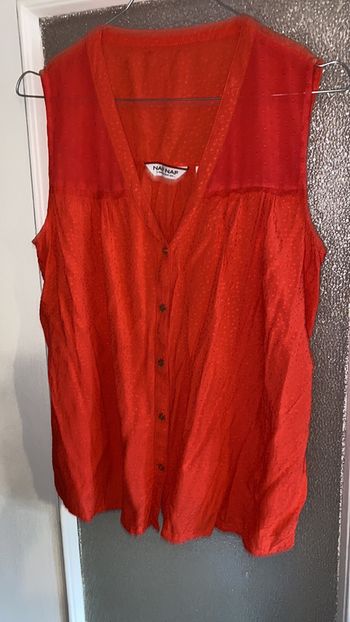 Haut rouge orange  pois naf naf 42