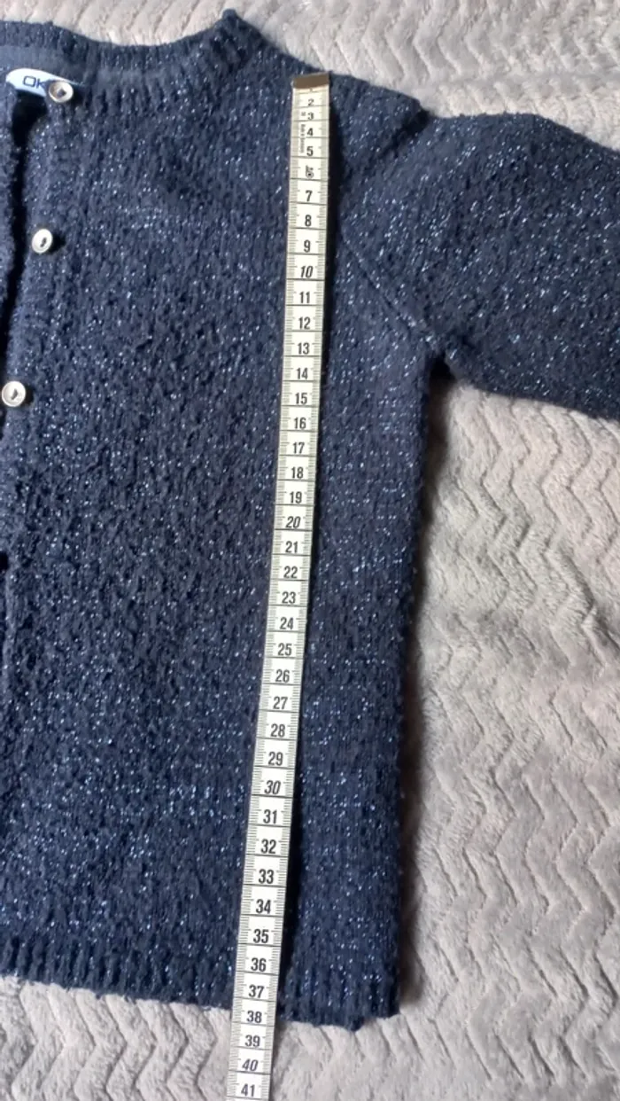 Gilet okaïdi marine paillettes bleu t6 - photo numéro 3