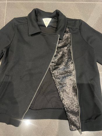 🖤 Veste Zippée IKKS Noire à Paillettes M/38