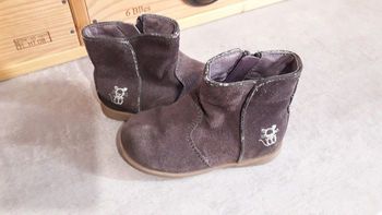 Bottines cuir suédé gris violet Obaïbi