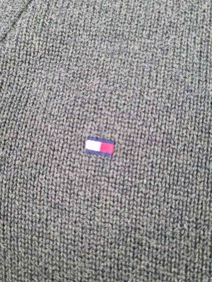 Pull col châle Tommy Hilfiger kaki L Hommes - photo numéro 5