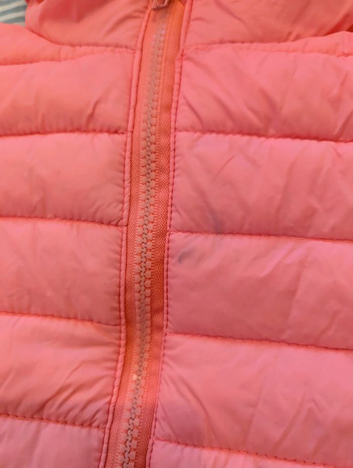 Manteau doudoune rose fluo taille 5-6 ans - photo numéro 4