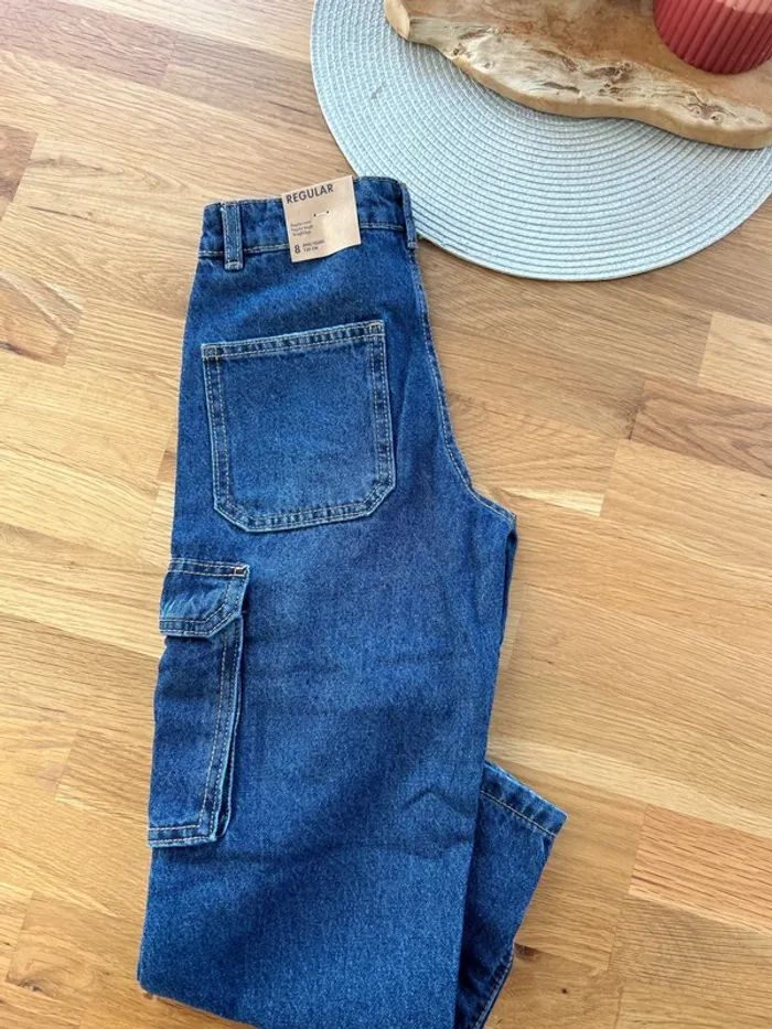Kiabi - Jeans cargo - 8 ans - neuf