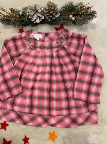 Chemise Manches Longues Chaude Obaïbi Rose et Taupe 6M