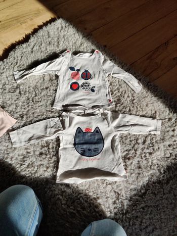 Lot de 2 t-shirt manches longues 12 mois
