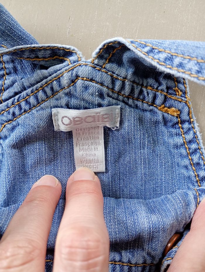 Salopette en jean 74 cm  Obaibi - photo numéro 3