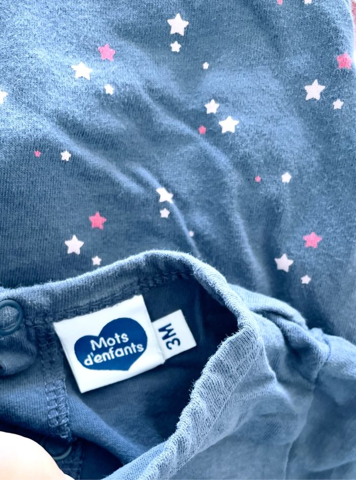 lots de 4 pyjamas cotons  « mots d’enfants » T3 mois - photo numéro 2