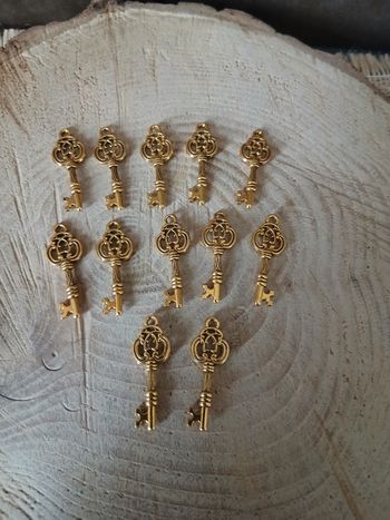 Lot de 16 pendentif clé doré
