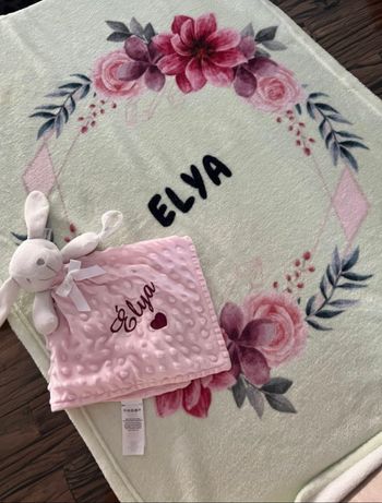 Plaid et doudou personnalisé Élya