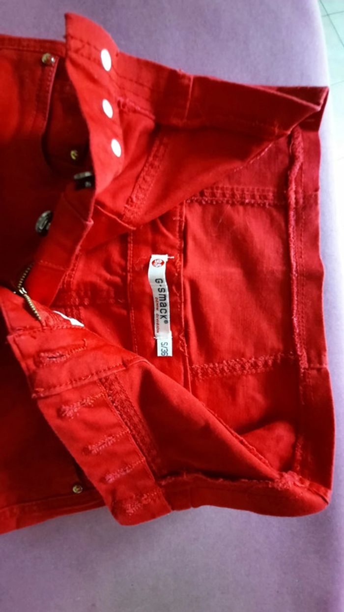 Pantalon taille haute rouge - photo numéro 4