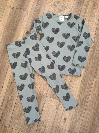 Ensemble legging côtelé cœur Zara 3/4 ans fille 