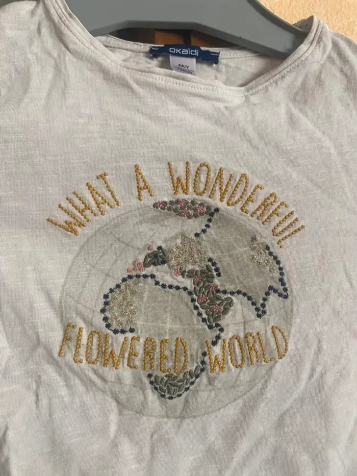 Tee-shirt fille OKAIDI – 4 ans – Un monde fleuri à porter ! - photo numéro 2