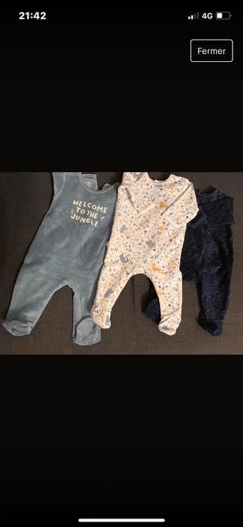 Lot 3 pyjamas verbaudet 3 mois