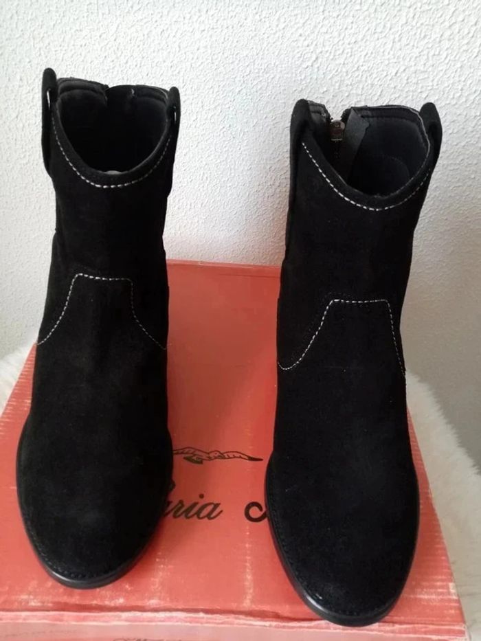 Bottines noir en cuir véritable taille 39 María Jaén