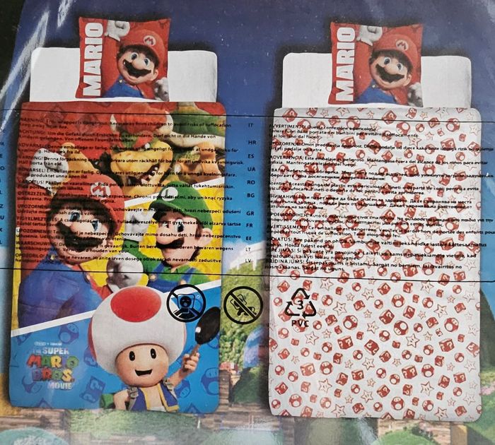 Parure de lit simple (housse de couette + taie d'oreiller) - Super Mario Bros - Nintendo