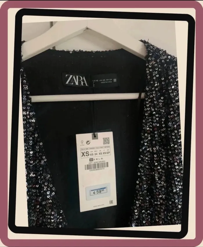 Blouse de soirée à sequins Zara T/XS taille plus grand - photo numéro 5