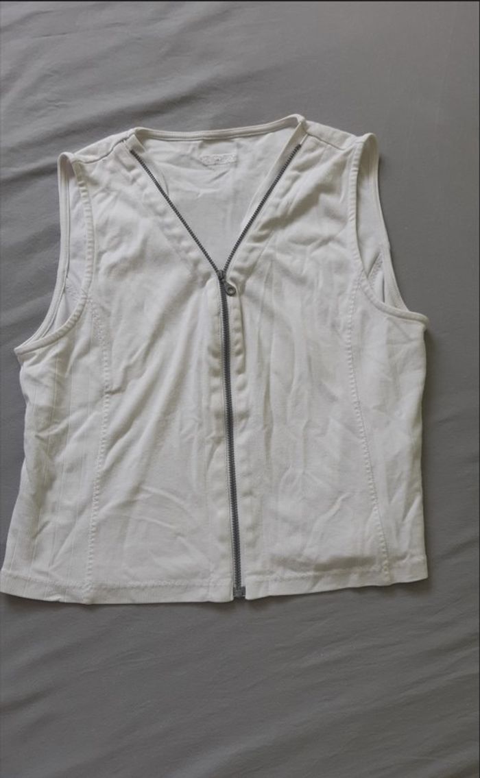 Gilet TBS, taille XS, fin, sans manche, blanc
