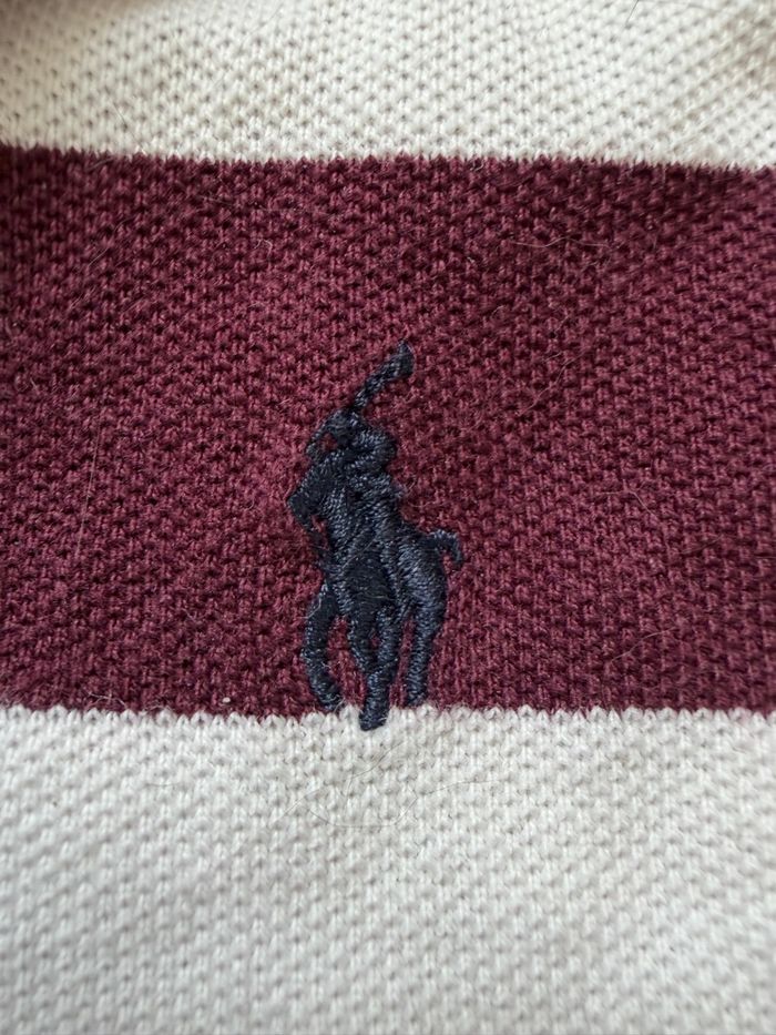Polo Ralph Lauren enfant – Rayé bordeaux & blanc – Taille 4 ans - photo numéro 3