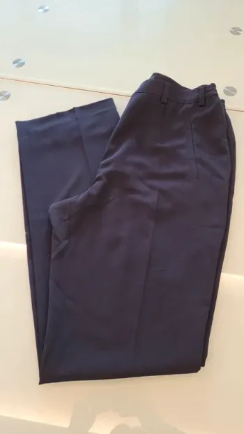 Pantalon tailleur droit taille haute taille élastique