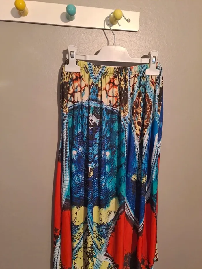 Robe bustier multicolore ton bleu - Marque Xinlai - Taille 40 - État neuf. - photo numéro 13