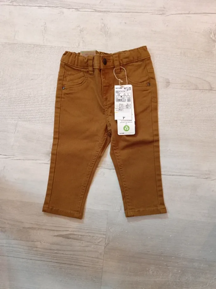 Jean slim marron Kiabi 12 mois NEUF