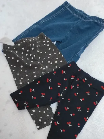 Lot 3 leggings - 6 Mois - Fille