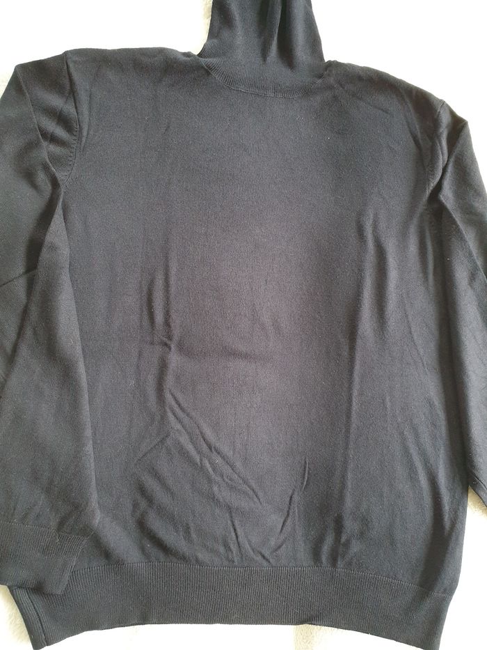 Pull col roulé homme bleu marine L - photo numéro 5