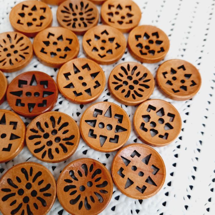 25 boutons en bois 20 mm -2010 bra113 - photo numéro 2