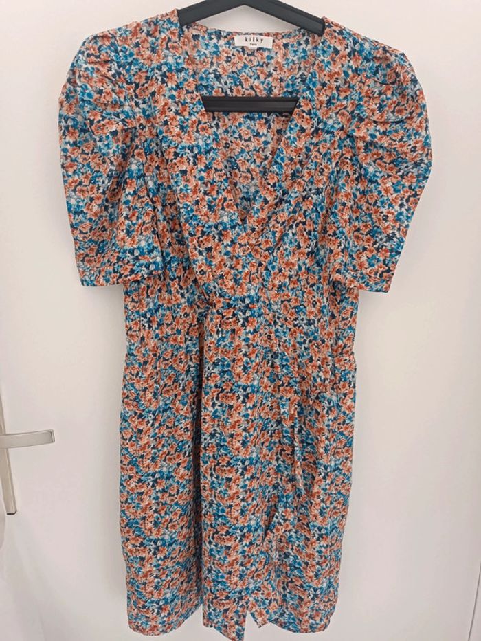 Robe d'été à fleurs manches bouffantes Kilky Taille S/M Neuf - photo numéro 3