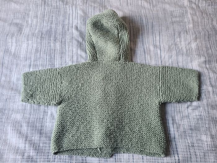 Gilet manteau bébé en maille laine fait main 3-6 mois - photo numéro 6