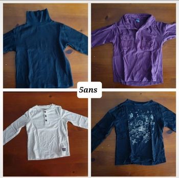 4 hauts t-shirts longues manches 5 ans