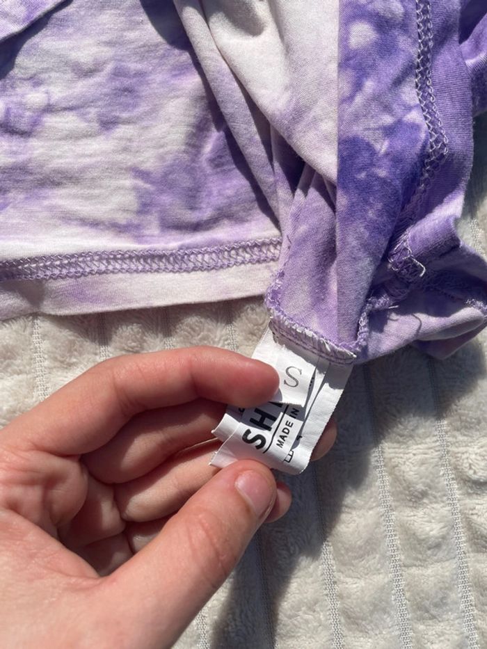 Top court violet & blanc tie and dye – SHEIN – S - photo numéro 3