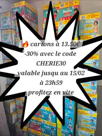 🔥 Pampers Baby Dry / Premium / Harmonie pas cher -30% | Carton < 13,50€ 🔥