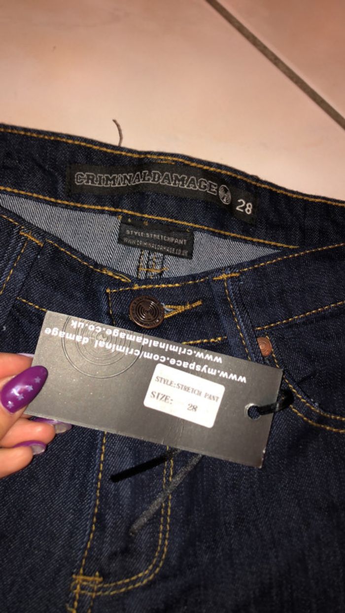 Jean brut taille 28 neuf avec étiquette Criminaldamage - photo numéro 3