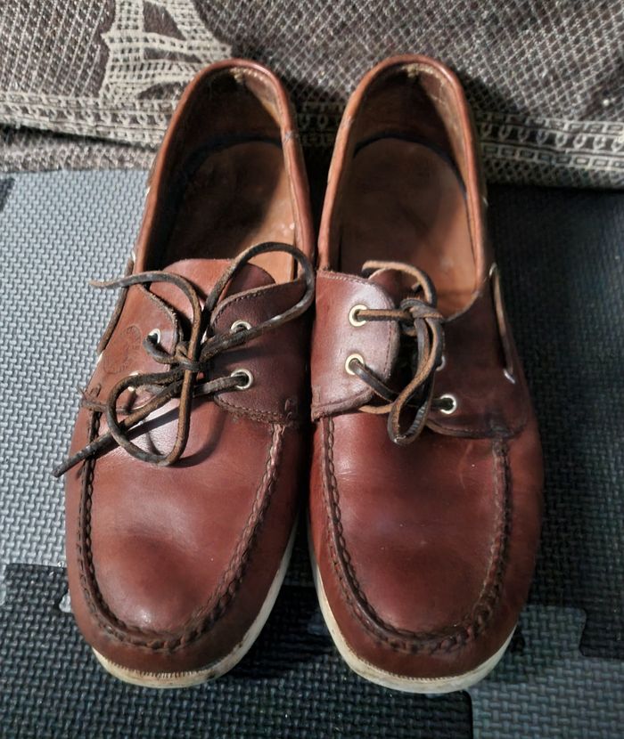 Chaussure bateaux marron cuir 44 - photo numéro 2
