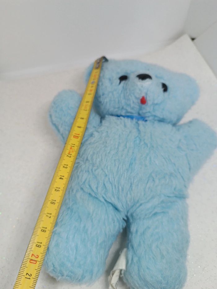 Nounours ours Teddy Bear ourson bleu blue ciel clair vintage boulgom minouche tire langue - photo numéro 12