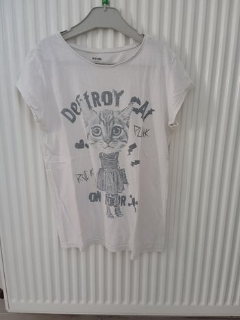 T-shirt manches courtes blanc fille 12 ans Kiabi
