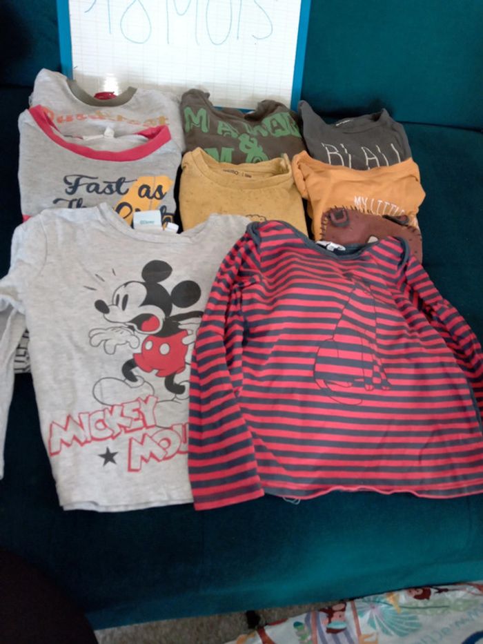 Lot de 10 t-shirt 18mois bebe manches longues - photo numéro 2