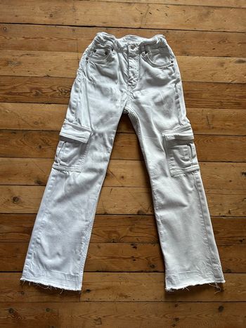 Pantalon cargo denim blanc 10 ans Zara 
