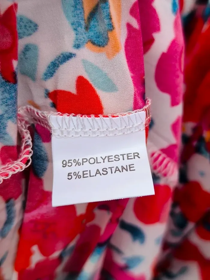 Robe longue magique extensible fleurie rouge et blanche à fleurs TU 38 à 52 - photo numéro 10