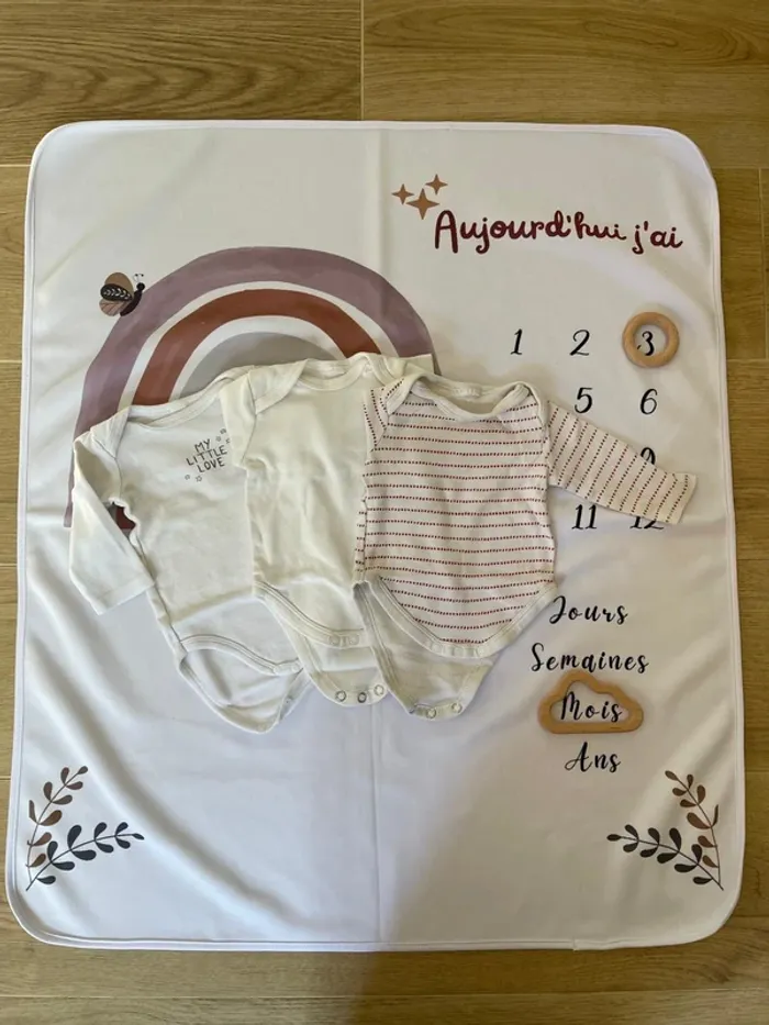 Lot de 3 bodies manches longues - 3 mois - Fille