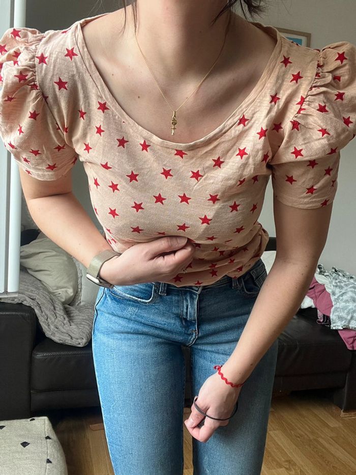 Tee shirt à épaulettes - Claudie Pierlot - 38 - photo numéro 4