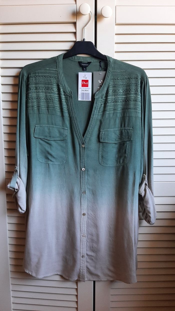 Chemisier bi couleur effet dégradé - photo numéro 2